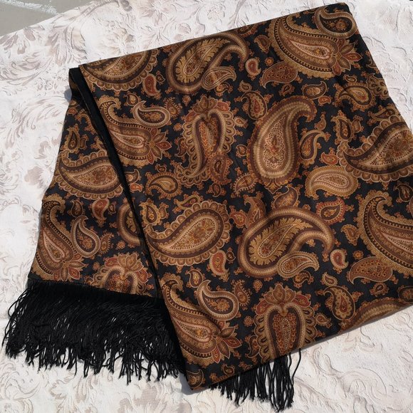 Harry Rosen Other - HARRY ROSEN Paisley Silk and Camel Scarf - Like New - VINTAGE!